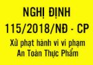 TUYÊN TRUYỀN VỀ ATTP bài 7: Nghị đính số 115/2018/NĐ-CP